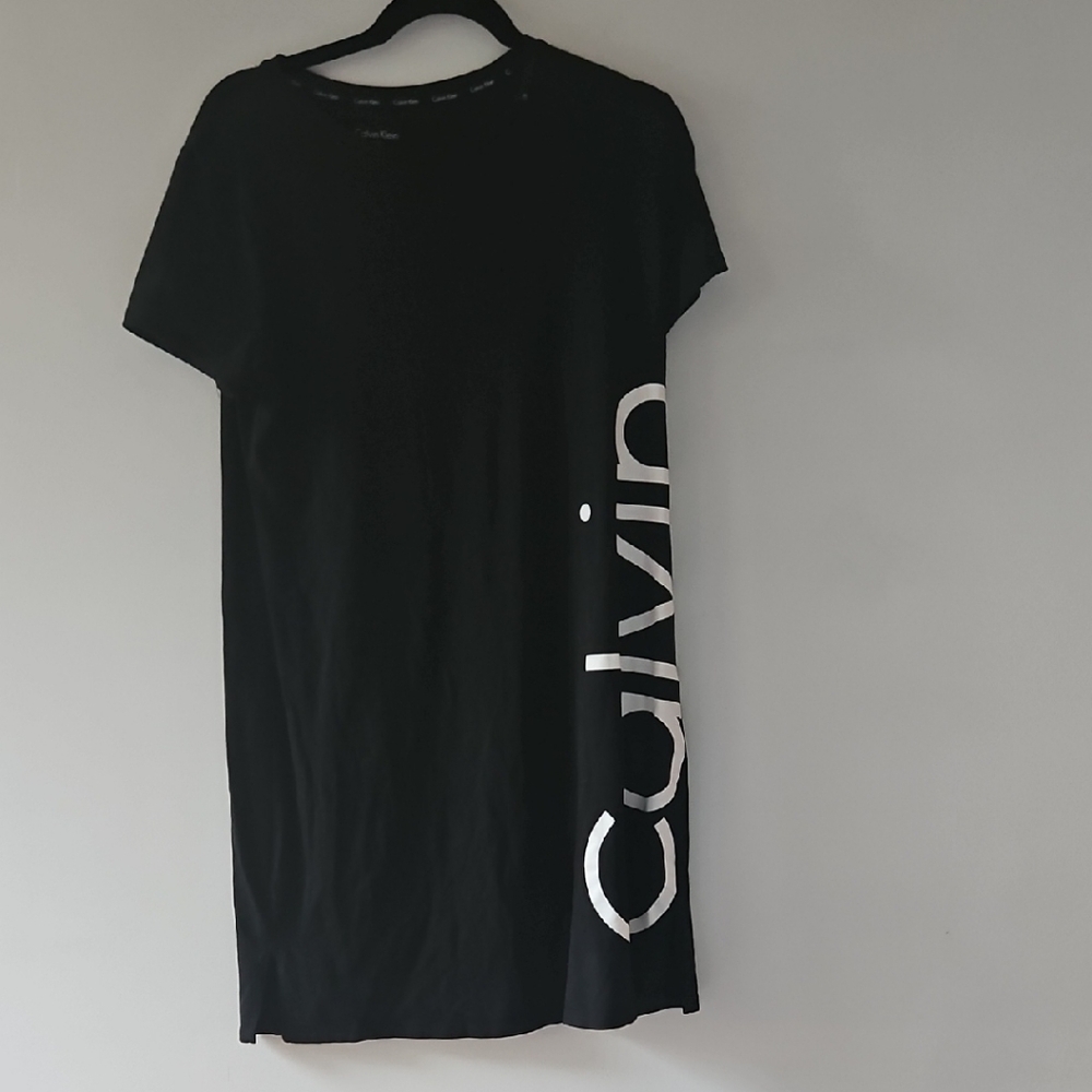 Calvin Klein Black Mini Dress with White Logo